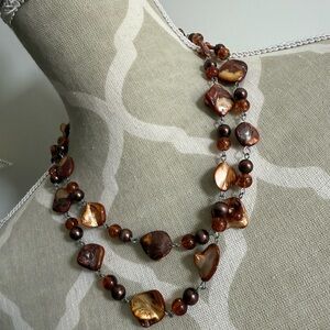 Elegant Brown Beaded Necklace